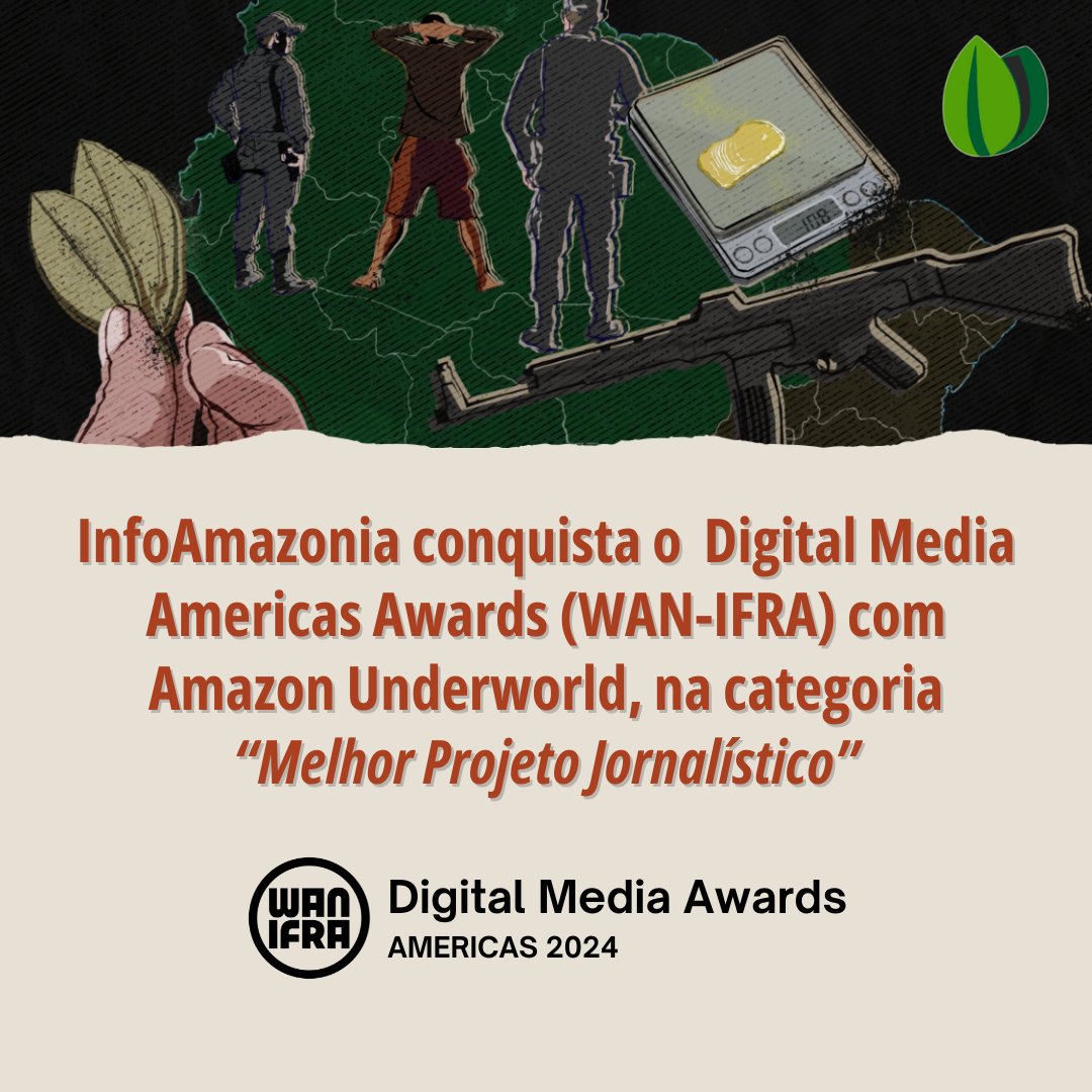 Estamos emocionados em anunciar que Amazon Underworld, uma investigação da qual a InfoAmazonia fez parte, conquistou o Prêmio Digital Media Americas Awards 2024 (WAN-IFRA) na categoria “Melhor Projeto Jornalístico”