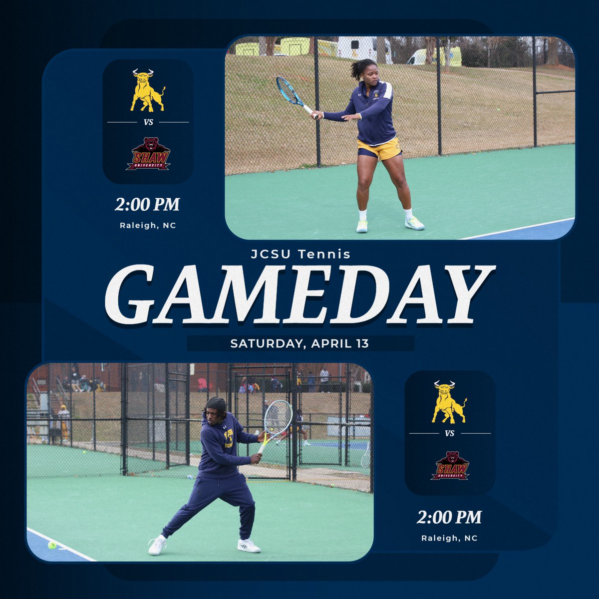 JCSU Men's and Women's Tennis Take on Shaw ⏰ 2:00 PM 📍Raleigh, NC 🏟️ Worthdale park