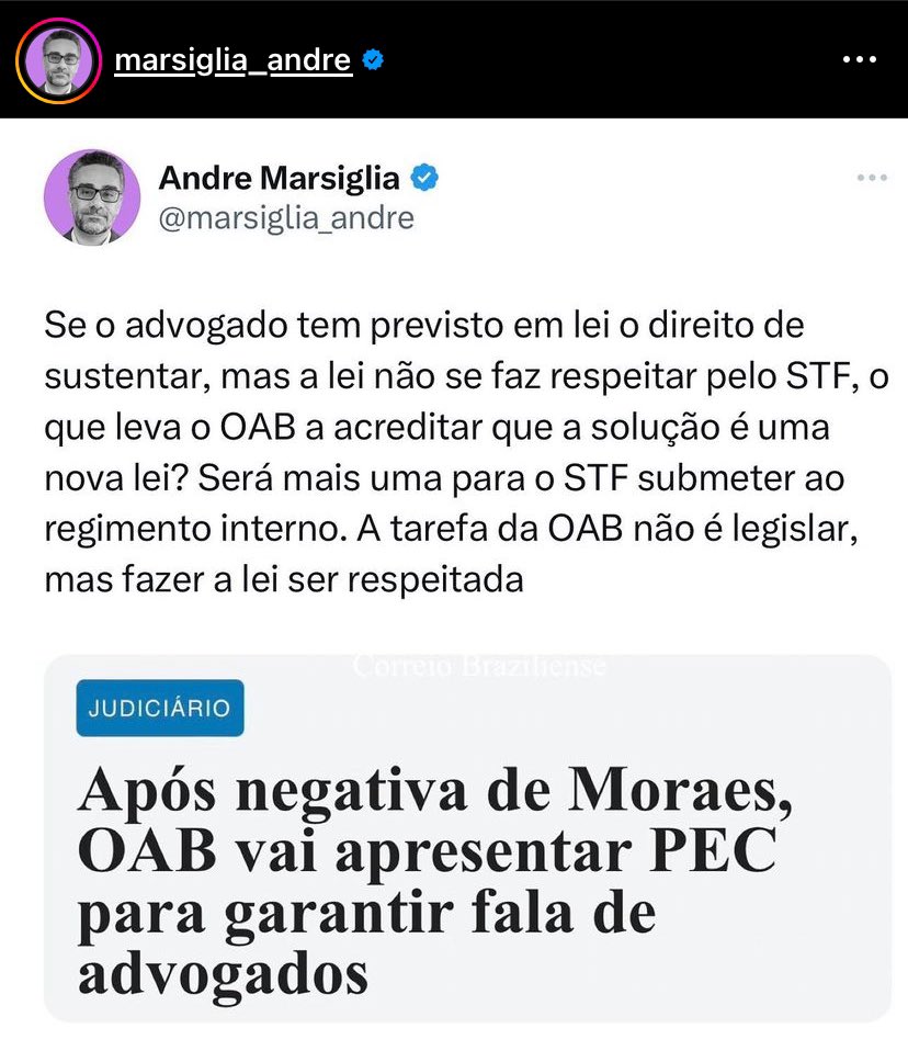 DamaDeFerroTV's tweet photo. OAB: 
a) Juiz investiga, denuncia o réu e julga: se for de direita, OK; 

b) juiz vai ao congresso para que deputados voltem atrás em lei aprovada para haver comprovante em papel térmico nas urnas eletrônicas: beleza; 

c) Tribunal impede um candidato e seus apoiadores de fazerem críticas ao outro candidato e este segundo pode falar o que quiser: tamo junto, combate ao discurso de ódio; 

d) Tribunal censura mídia e redes sociais não alinhadas ao candidato do establishment: isso mesmo, vamos proteger a democracia!; 

e) juiz vai a congresso de estudantes profissionais e declara “derrotamos um dos candidatos”: normal, ele tem direito de ir e falar o que quiser; 

f) Tribunal condena pessoas que no máximo praticaram atos equiparados a crime de dano e alguns nem isso, a penas equivalentes a homicídio qualificado: viva, estão combatendo o golpismo!; 

g) Tribunal anula condenações de políticos corruptos confessos e traficantes e devolve bens produtos de crime que haviam sido: apreendidos: autonomia do judiciário e liberdade de jurisdição! 

h) autoridade primeiro se recusa a entregar imagens de câmeras de segurança e depois diz que imagens foram apagadas: coisas da vida, que chato né; 

i) TRIBUNAL IMPEDE ADVOGADOS INTEGRANTES DE GRUPO LULISTA DE FAZER SUSTENTAÇÃO ORAL EM AGRAVO REGIMENTAL: ABSURDO, VAMOS PROPOR PEC PARA ACABAR COM AS ILEGALIDADES !