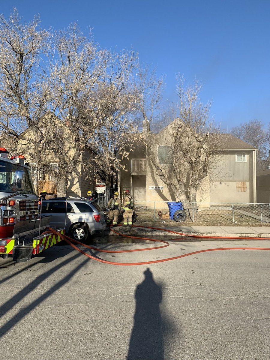 Crews on scene of a fire in a vacant multi-family occupancy on the 1100 Blk. of Angus St. On arrival, crews found significant fire on the exterior of the building that extended into the attic. The fire is under control with no injuries reported. Fire is under investigation. #yqr