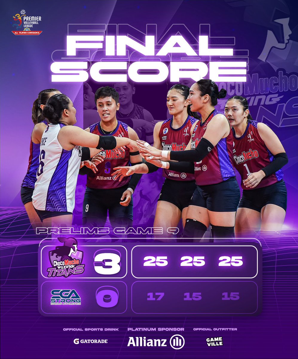 The Choco Mucho Flying Titans win the game against the SGA Strong in 3 straight sets! Putting us closer to the semifinals and maintaining our solo lead!

#ChocoMucho #CMFT #TitanPride #PVL2024