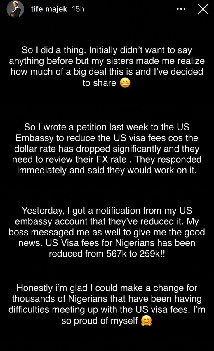 NoNonsensezone's tweet photo. You wonder!!! Why this hasn't trend yet! 

A yoruba woman made the US embassy to cut down their visa price for all Nigerians after sending an email to them.. 

But when one boy in the UK granted an interview to BBC.

They know how to trend that!!! 

Thank you Tife, We appreciate you