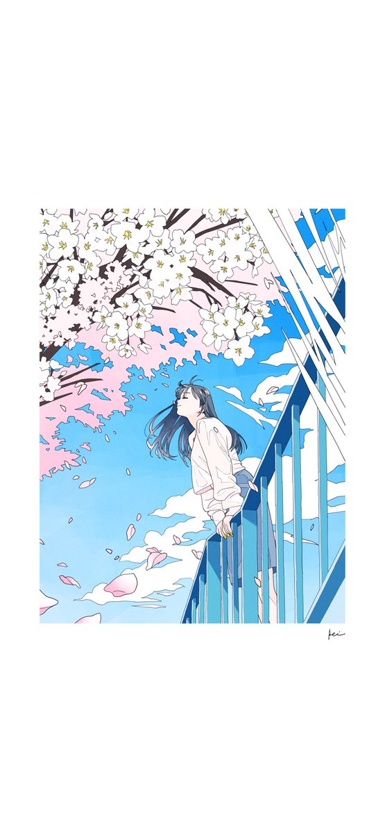 「今月に入ってすぐ体調を崩していたため桜の時期が過ぎてしまった。。ので桜の絵を。4」|かとうれい rei katoのイラスト
