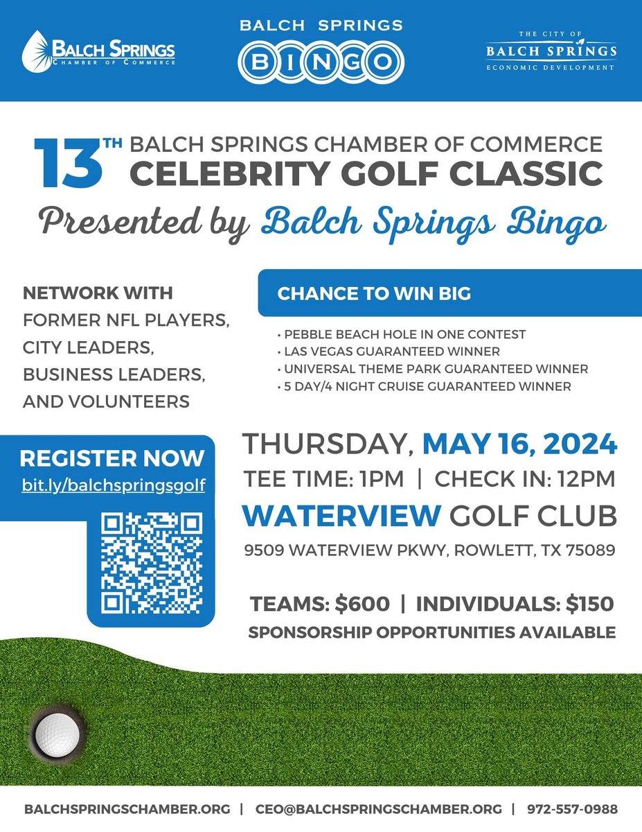 Sponsor and Sign Up a Team: …ngs-chamber-golf.perfectgolfevent.com

Golf Volunteer: eventbrite.com/e/870726194487…