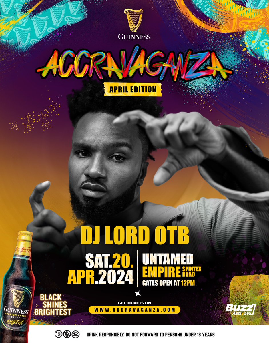 Can’t believe I am about to produce my third Guinness @Accravaganza. 20th April, 2024 - Grab your Tickets via accravaganza.com Just Ghc200