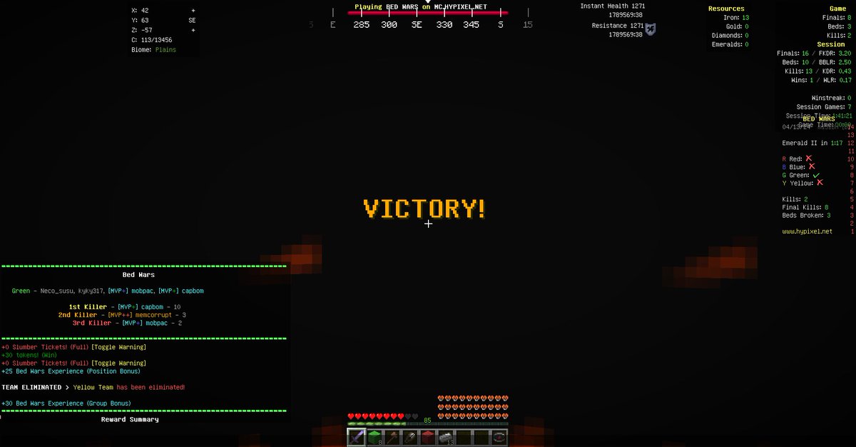 KUMC_X's tweet photo. 3ベッド破壊、8Final kills
#bedwars #voidless https://t.co/pZU8kF4Xux