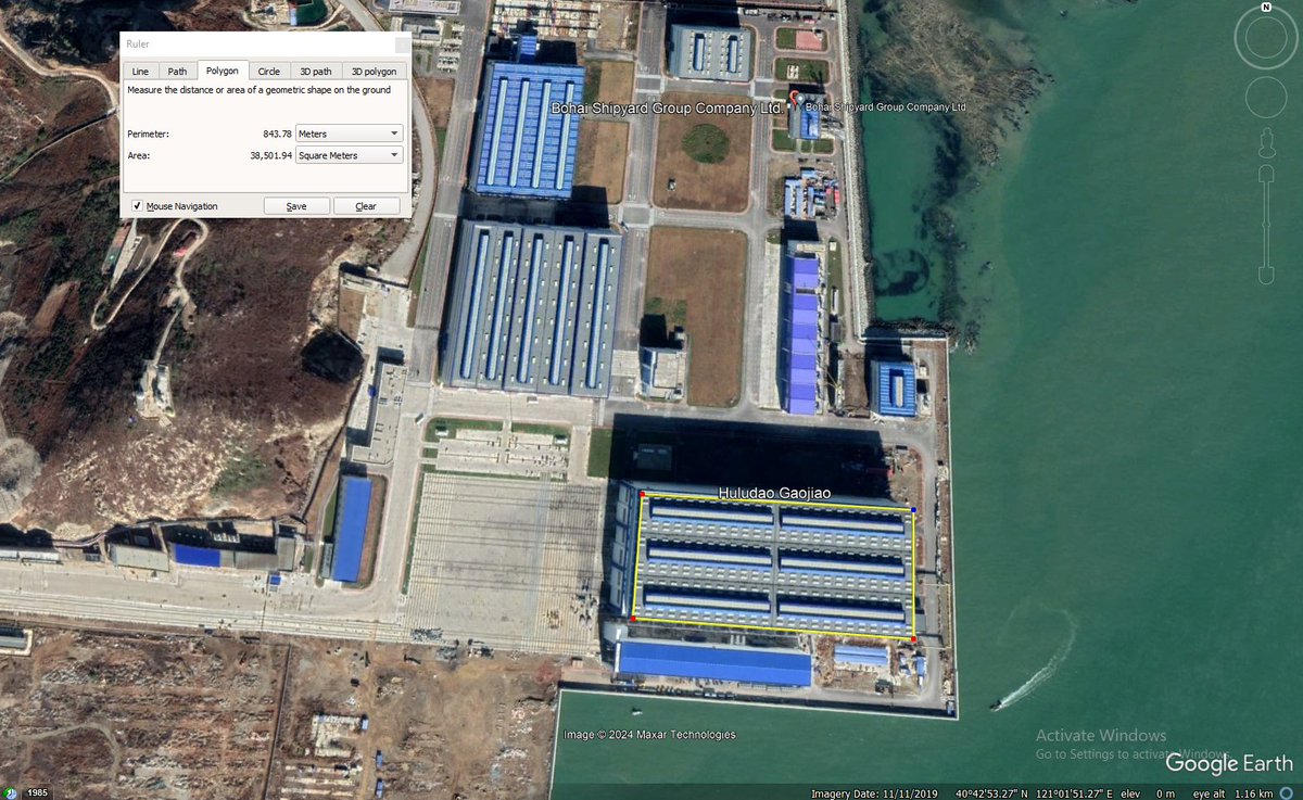 The new #nuclear attack submarine yard seems to be coming along nicely as well, fits right in the middle between the @BAESystemsInc yard at Barrow on Furness at the Chinese yard at Huludao that build the Astute class & the Shang Class respectively.