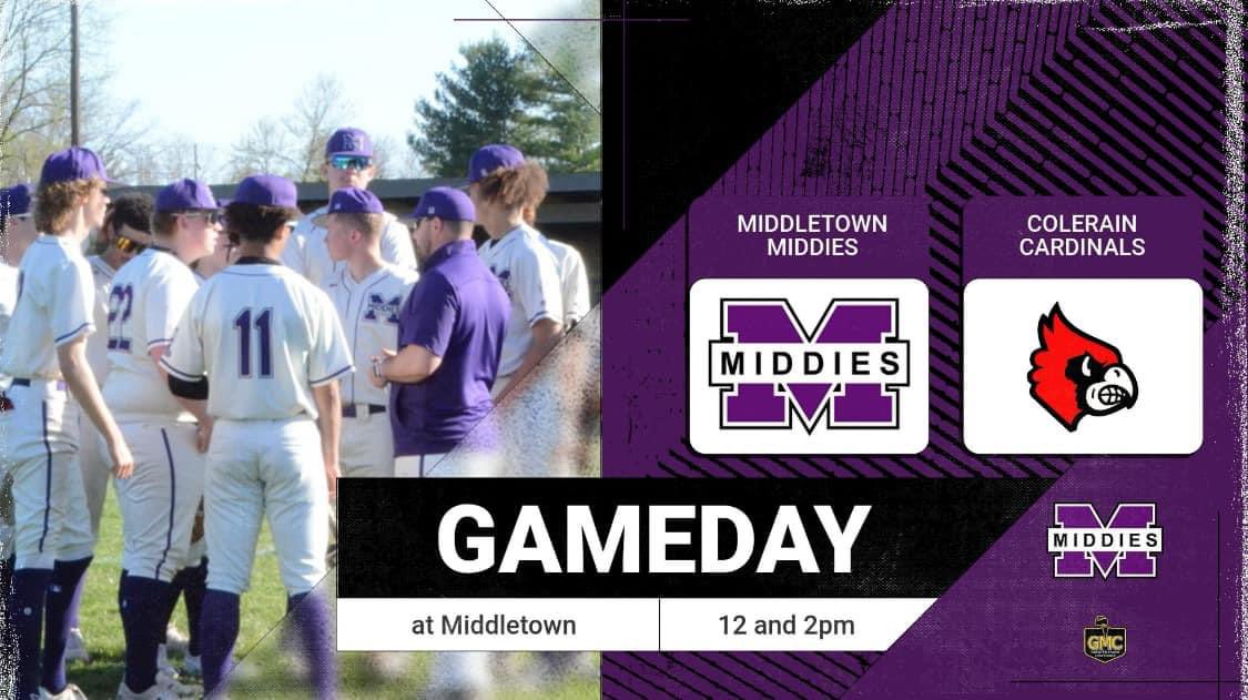 Let’s play 2! Middies host Colerain for a double header starting at noon! #Exit32