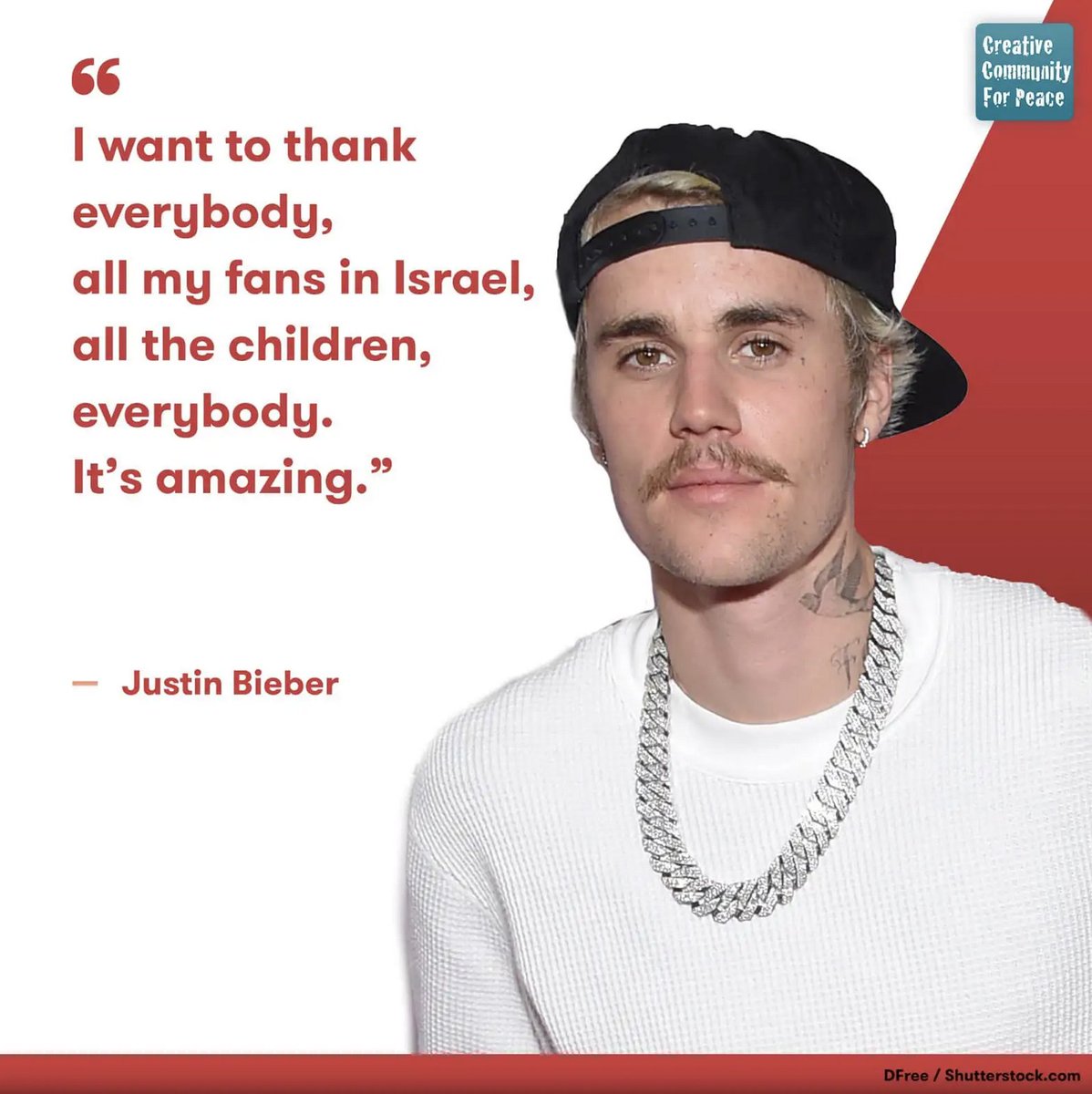 Canadian singer Justin Bieber (@justinbieber) is a Zionist.