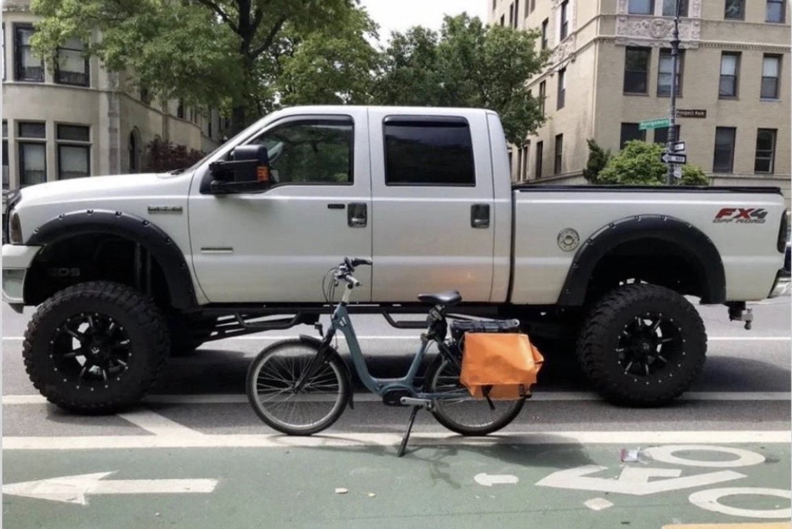 One of these vehicles is seen as a symbol of an elitist lifestyle that imposes itself on society and takes away the freedom of others. The other is a car. (H/T @BrooklynSpoke)