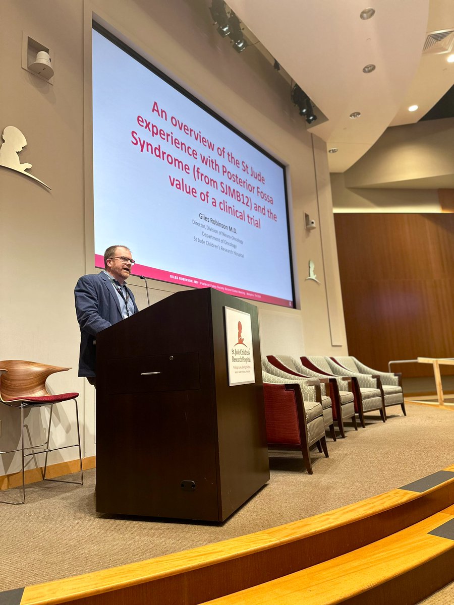 Up to 40% of patients with medulloblastoma receive a diagnosis of #posteriorfossasyndrome, yet simple & preventative measures could reduce the incidence by 75%. Today, I presented findings from the @StJudeResearch clinical trial #SJMB12 on the experience with PFS. @posteriorfossa