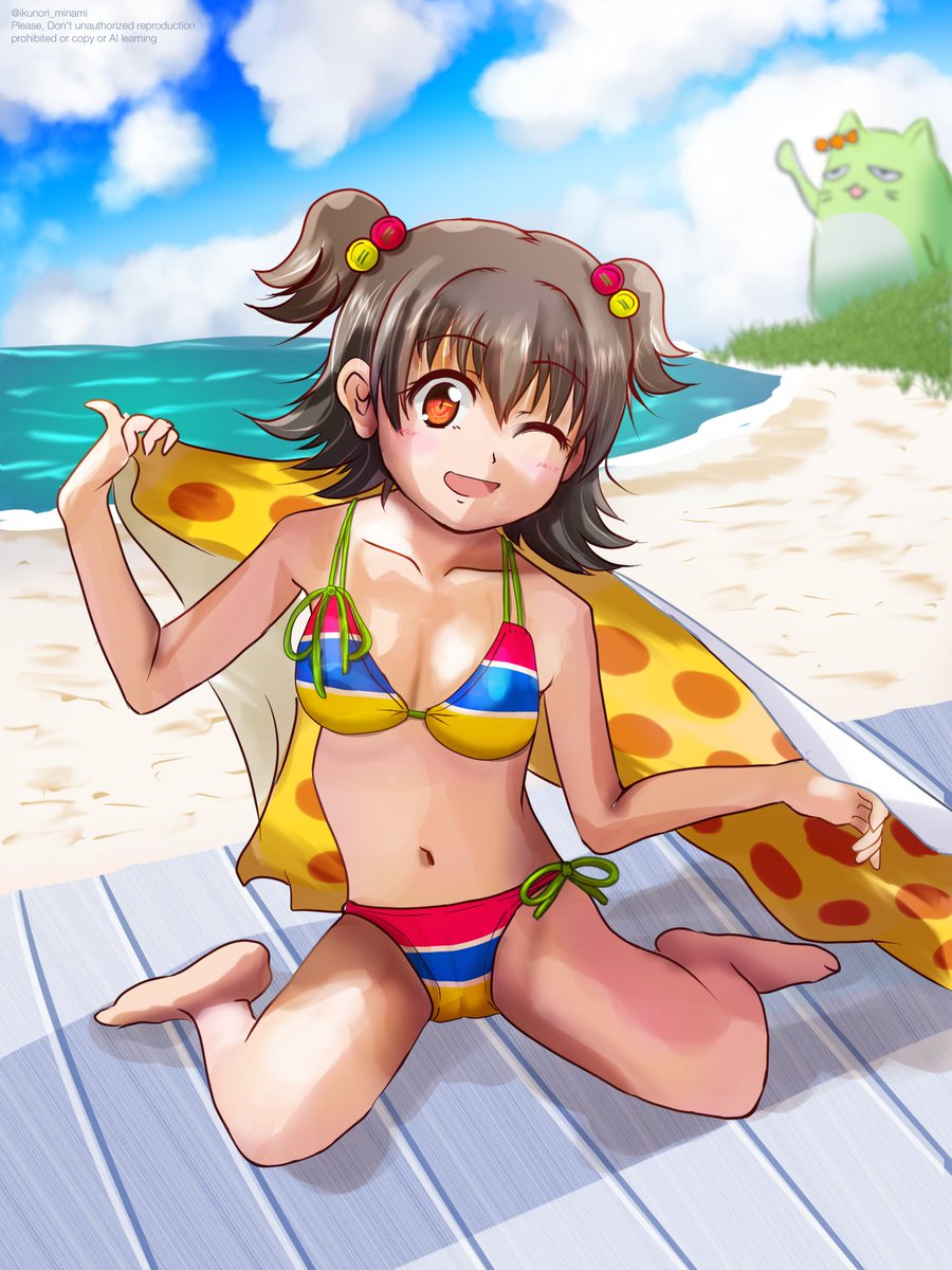 赤城みりあ 「Happy Birthday!! ってことで暑くなってきたので水着にしちゃいまし」|ぴよりんのイラスト