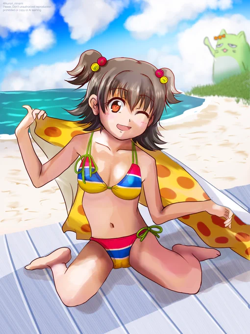 Happy Birthday!! ってことで暑くなってきたので水着にしちゃいました。#赤城みりあ誕生祭2024#赤城みりあ生誕祭2024#imas_cg 