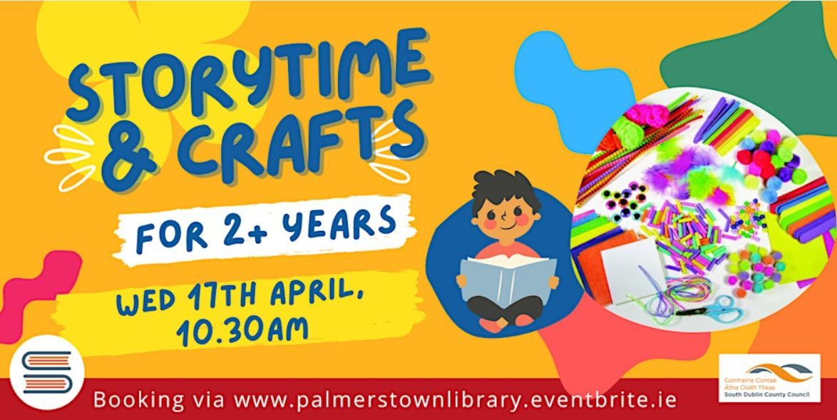 Palmerstown Library Wednesday 17th April 10.30am Join us for stories, songs and crafts for pre-school children, assisted by their parent/guardian. Only book one ticket for each child attending, no ticket needed for adult. #SpringintoStorytime Booking via buff.ly/4cvkhaf