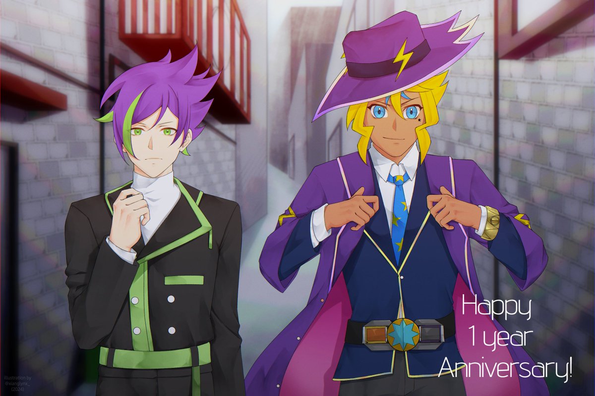 "Let's do this, Phi! We'll show them the power of Nexus!"
"Right."

It's been 1 year since Gamma Kintaro debuted so I thought in order to celebrate this occasion, I commissioned the person who drew my model art <a href="/xianglynx_/">Xiangling</a>! Happy birthday to Gamma (and me)!