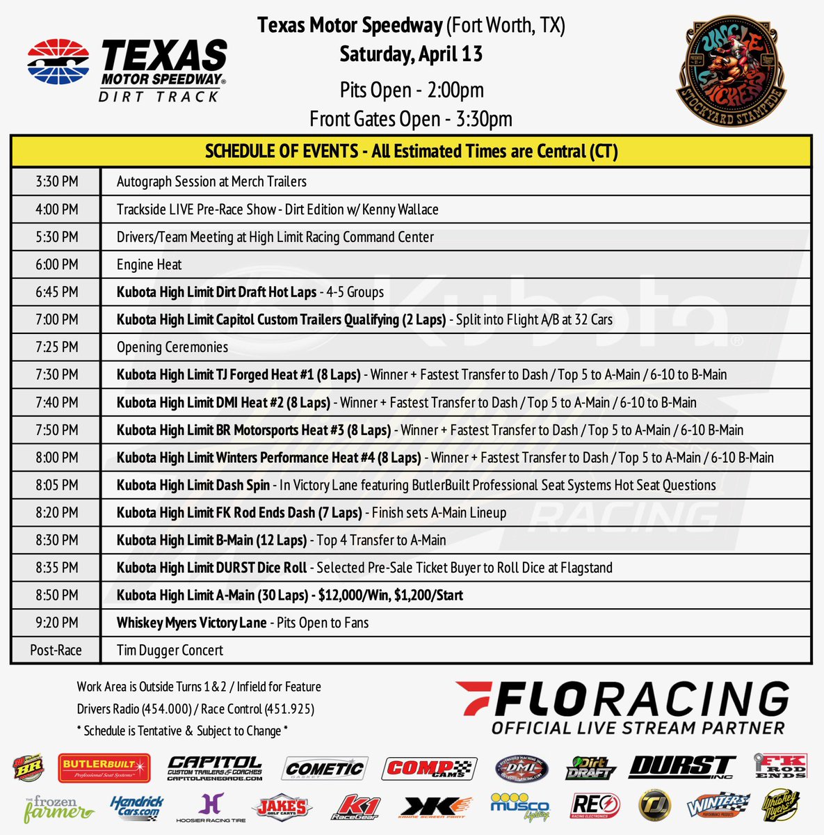 👇🏼 Saturday’s Schedule at @TXMotorSpeedway: