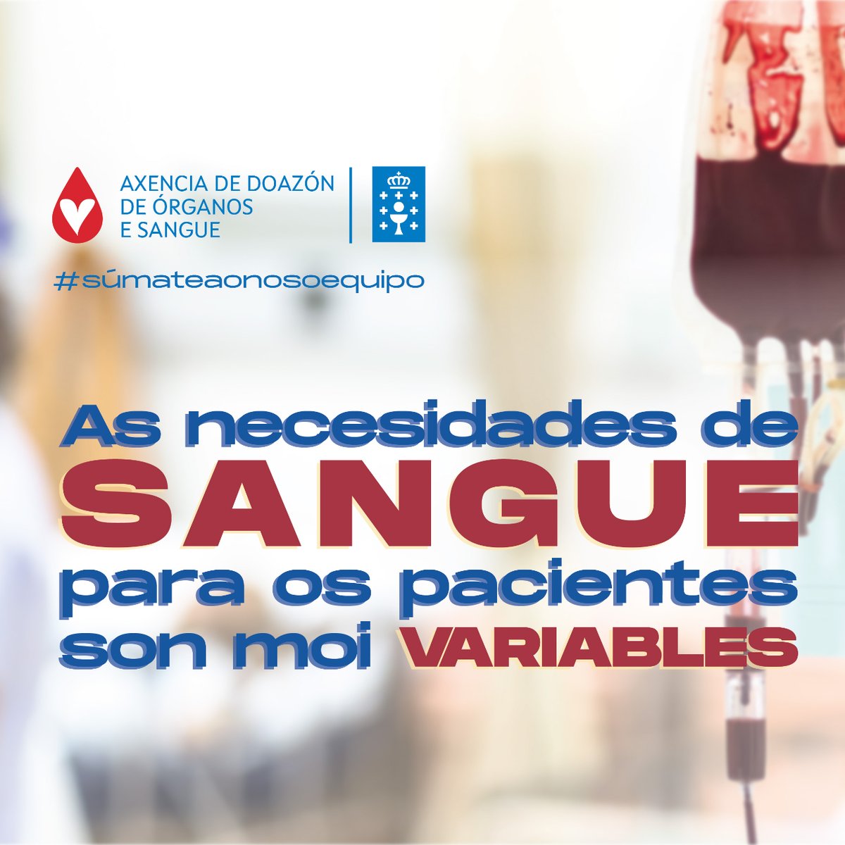 🏥 Nunha intervención cirúrxica pódense utilizar desde 2 unidades de sangue. Nun transplante hepático pódese necesitar o sangue que doan entre 20 e 40 persoas. 📞 Dúbidas 900 100 828 #ÚnenosOSangue #súmateaonosoequipo