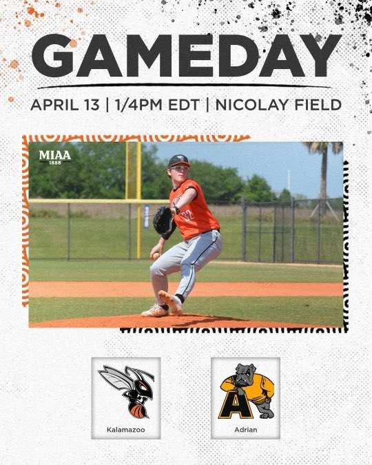 🚌 Road trip! 🚌 The Hornets open up their MIAA road series against Adrian College with a doubleheader. 🐝⚾️ 🆚: Adrian ⏰: 1 & 4PM EDT 🏟️: Nicolay Field 🎥 (G1): youtube.com/live/B6rqRzEcw… 🎥 (G2): youtube.com/live/qXlgzJLTR… 📊: adrianbulldogs.com/sidearmstats/b… #d3baseball
