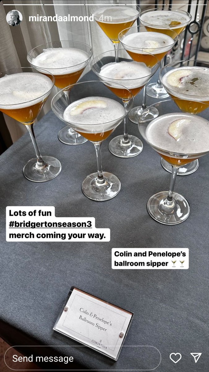 More promo flair posted today by Golda and Emma Naomi and Miranda Almond, Ruth's stylist. The cocktails are named 'Colin and Penelope's Ballroom Slippers'   🍸🥿 @lechimeric I wonder if these are the same  Italian chocolate-collab that was mentioned on the What A Barb! IG 🤔🍫
