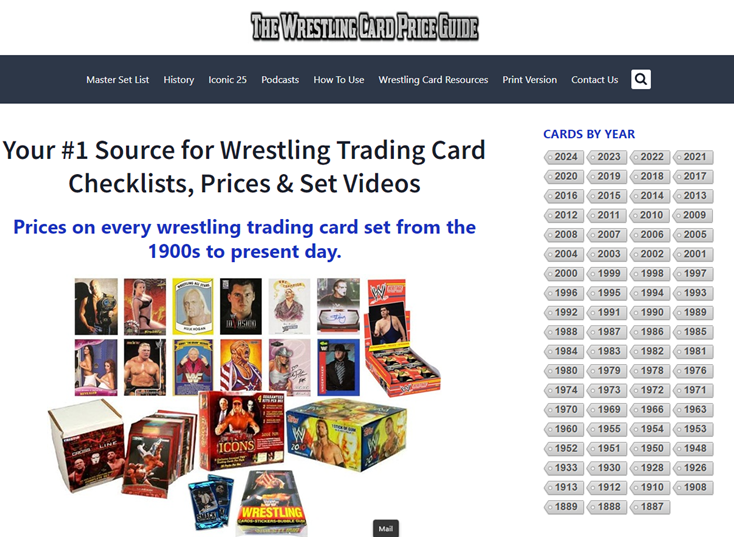 For over 12 years, Wrestling Card Price Guide has been a valuable resource for wrestling collectors. Along with WTC, we work hard to provide all the info you need. Please support those of us in the actual wrestling card space who have put the time & effort to build the community.