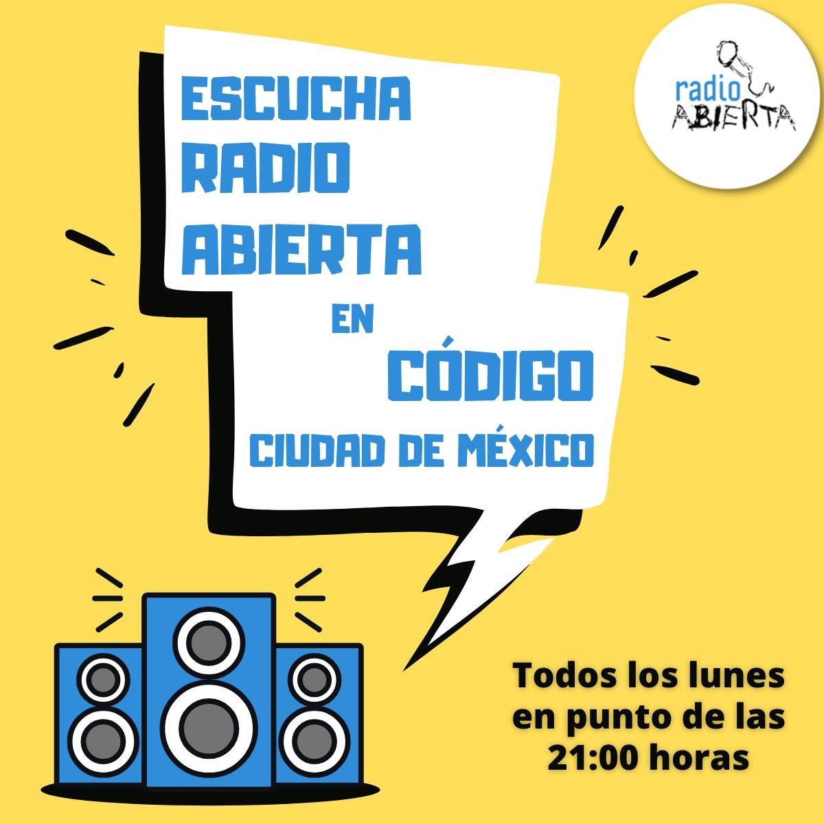radioabierta's tweet photo. ¿Quieres escuchar más #RadioAbierta?
No te preocupes, escúchanos hoy a través de Código Ciudad de México. #RadioCultural #EnLínea.
Hablaremos sobre: LA PARTICIPACIÓN DEL LOCO EN LA SOCIEDAD
📷 Lunes 17 de APRIL
📷 En punto de las 21:00 horas
📷 https://t.co/M7eRjGJeh8 https://t.co/b2R5Ucdu8n