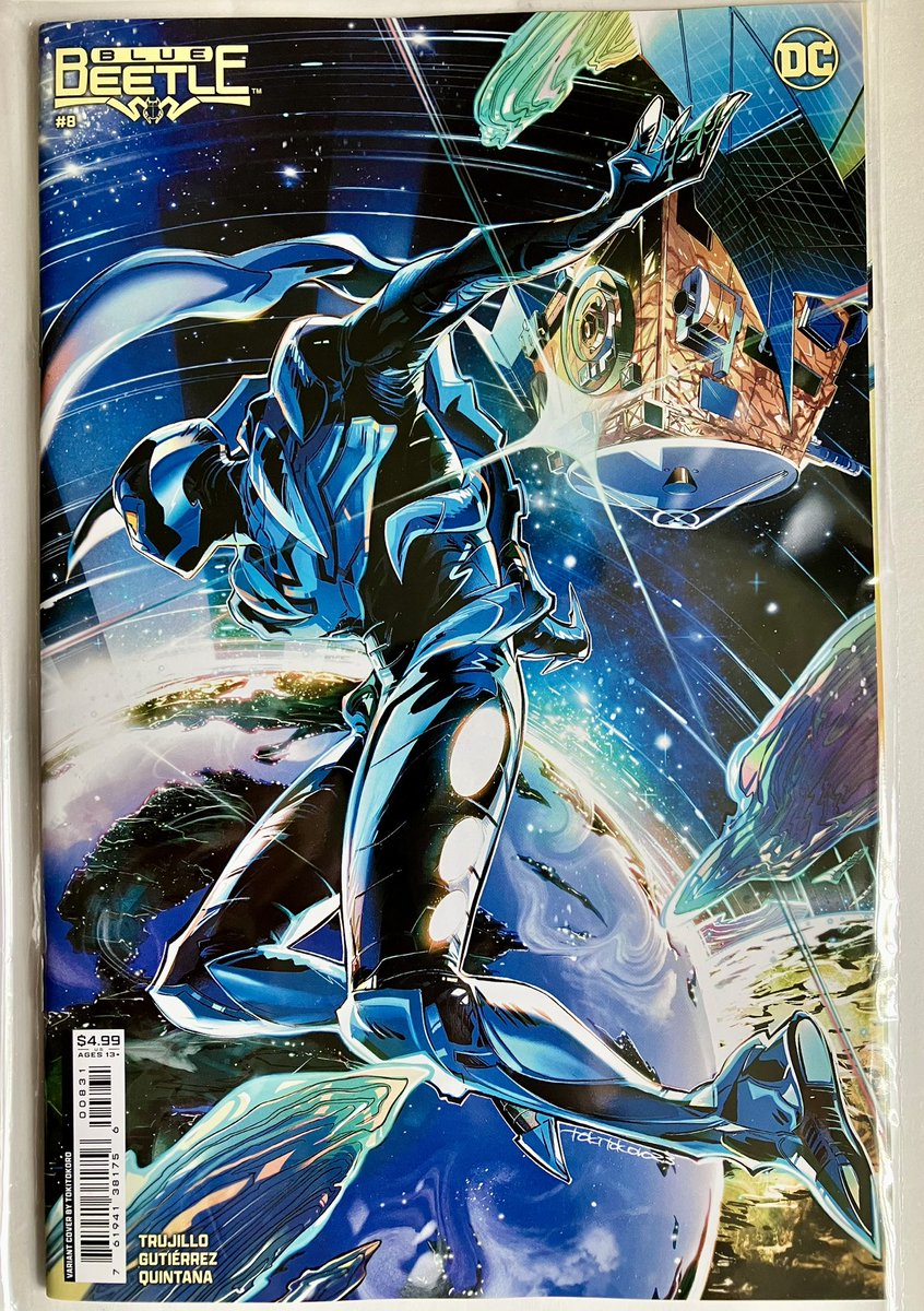 MrShaWd's tweet photo. Blue beetle 💙 🪲 #issue8 this has to be one of my favourite variant covers ever, the artistic style of @tokitokororo is superb and compliments the work created by the amazing team of @losthiskeysman @Agutierrezart @LetteringBear #WilQuintana https://t.co/9lkbJvLBPq