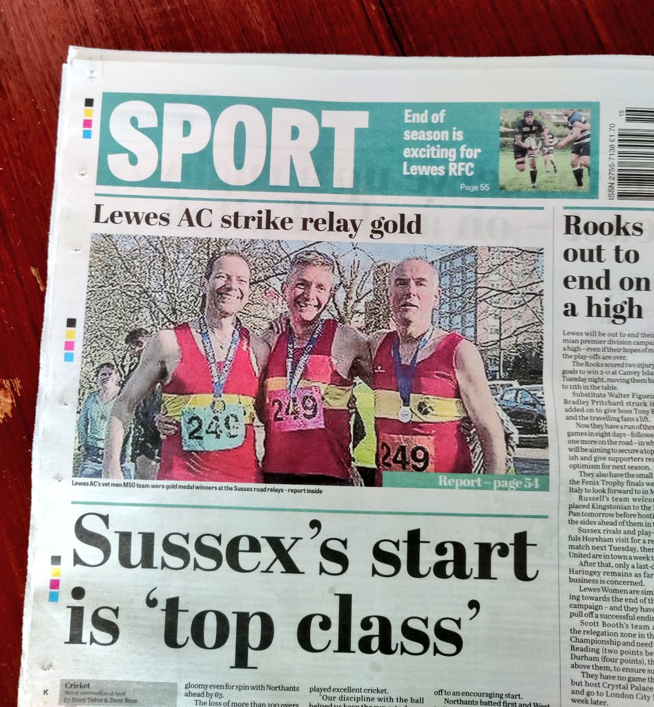 Good to see the <a href="/LewesAC/">Lewes AC</a> old geezers getting almost poster-sized splash in the <a href="/sussex_express/">Sussex Express</a>. Strangely no mention of my sensational comeback 🤔
