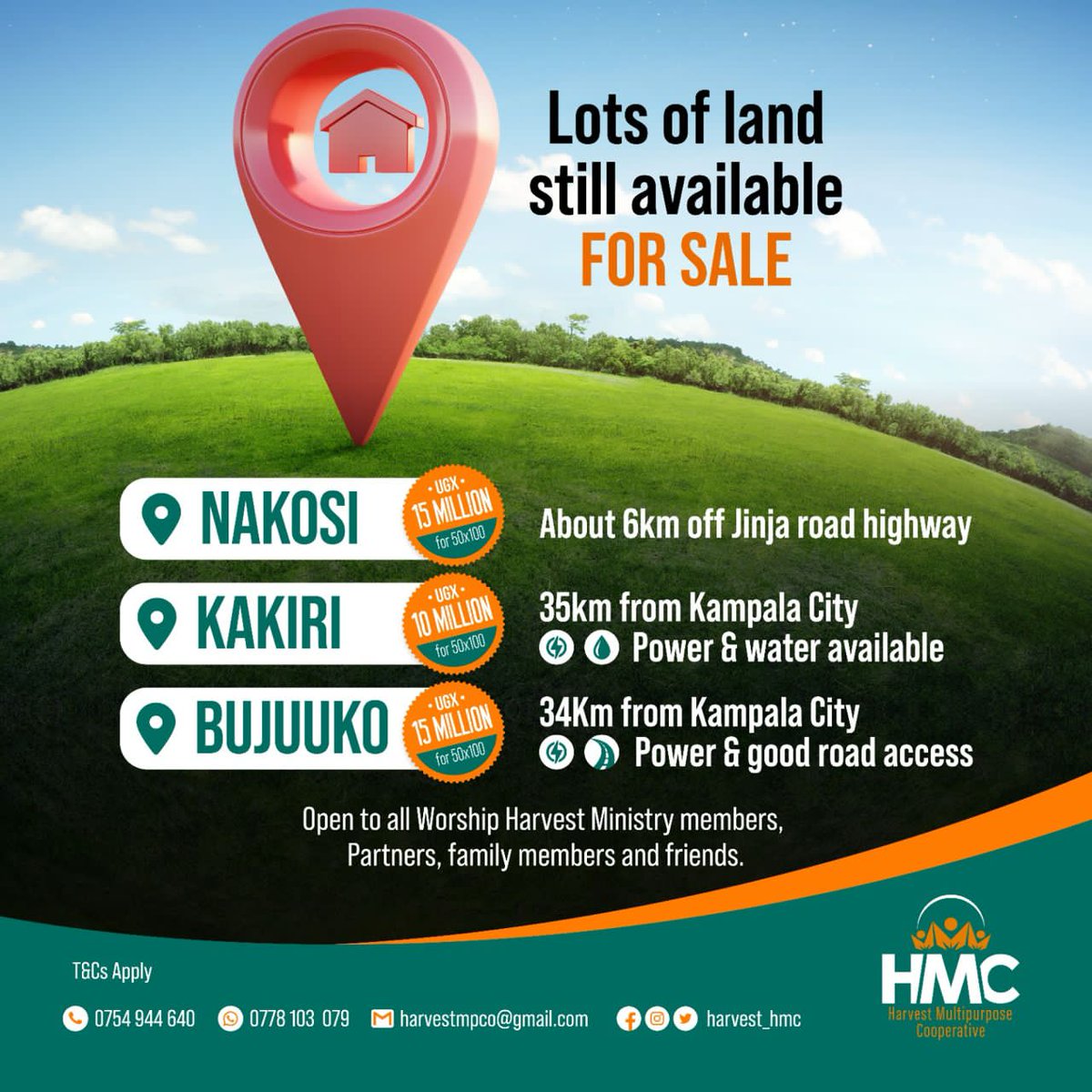 harvest_hmc's tweet photo. BILLIONAIRES
HMC currently has 3 estates with available plots for sale to members.
Bujuuko(Mityana Road)
Nakosi(Jinja Road)
Kakiri(Hoima Road)
Looking forward to you booking your first and next plot💃🏿. #HMC #FinancialFreedomForGenerations #SecureLand https://t.co/1cwKg3gSwU
