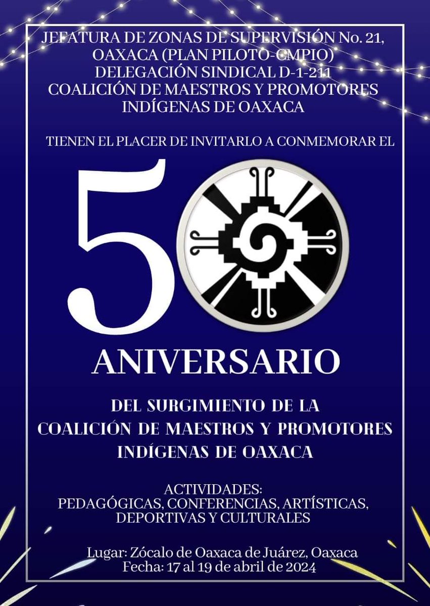 50 años de trabajo educativo en los #PueblosIndígenas de #Oaxaca 
Muchas felicidades a la CMPIO