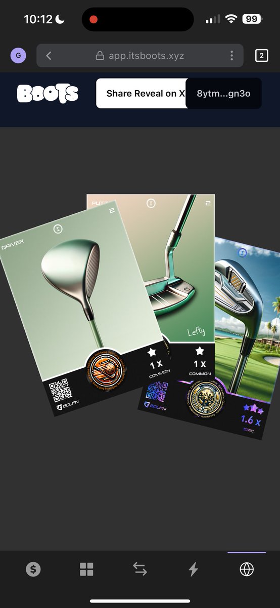 GGriff13's tweet photo. @GolfNApp with a 🔥🔥🔥 NFT reveal experience! 

Opened 2/3 of my packs. Saving one for the game theory. Now it’s off to secondary to complete a set!

It’s about time I’m #GoingGolfN ⛳️🏌️‍♂️ https://t.co/F8x4XIIIsf