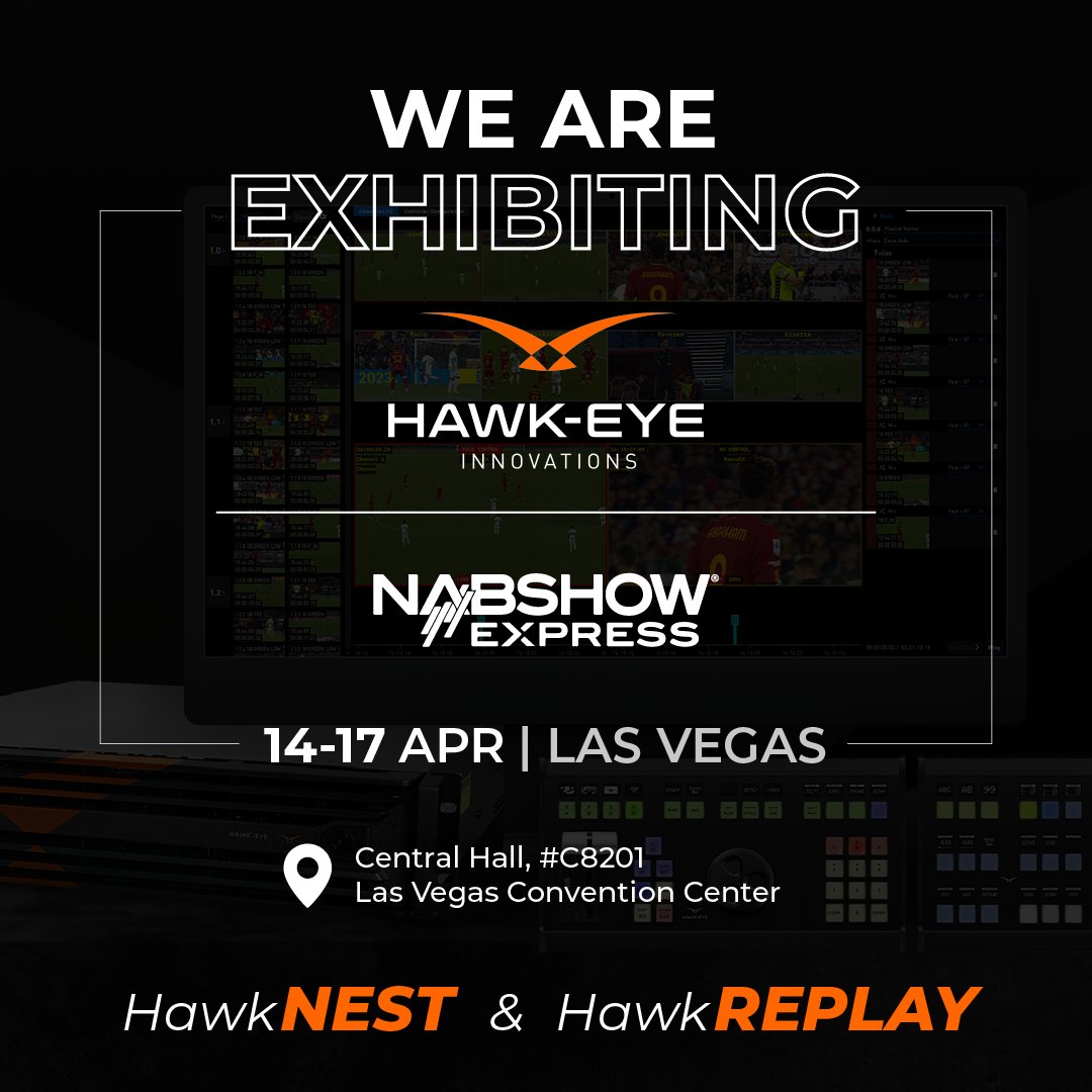 Join us tomorrow at the @NABShow! Visit our booth to see how our broadcast ecosystem is reimagining replay and get demo’s of HawkNEST, HawkREPLAY, ConfigureREPLAY and Sony integrations. #NAB2024 #HawkNEST #HawkREPLAY