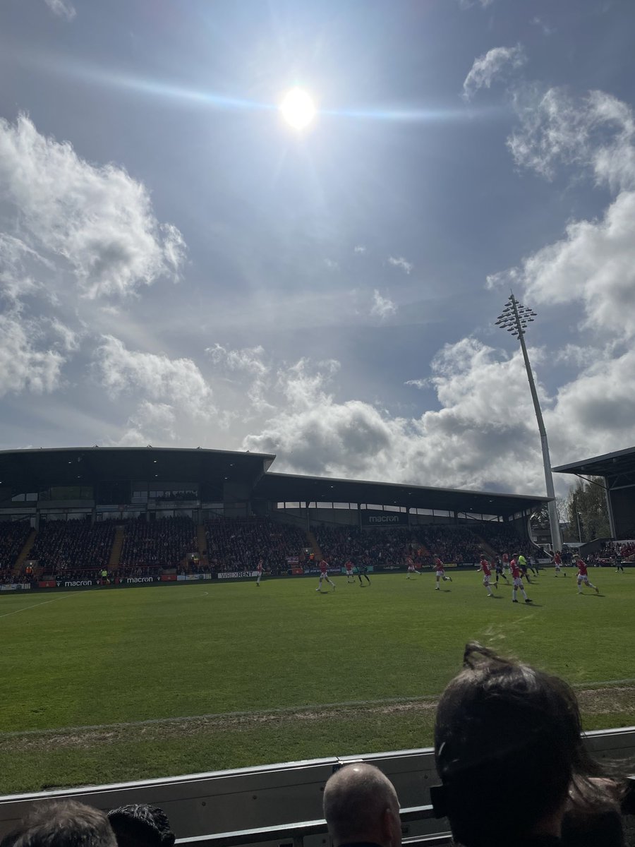 Beautiful afternoon sun out Wrexham 3-0 up Wrexham league one bound ⚽️