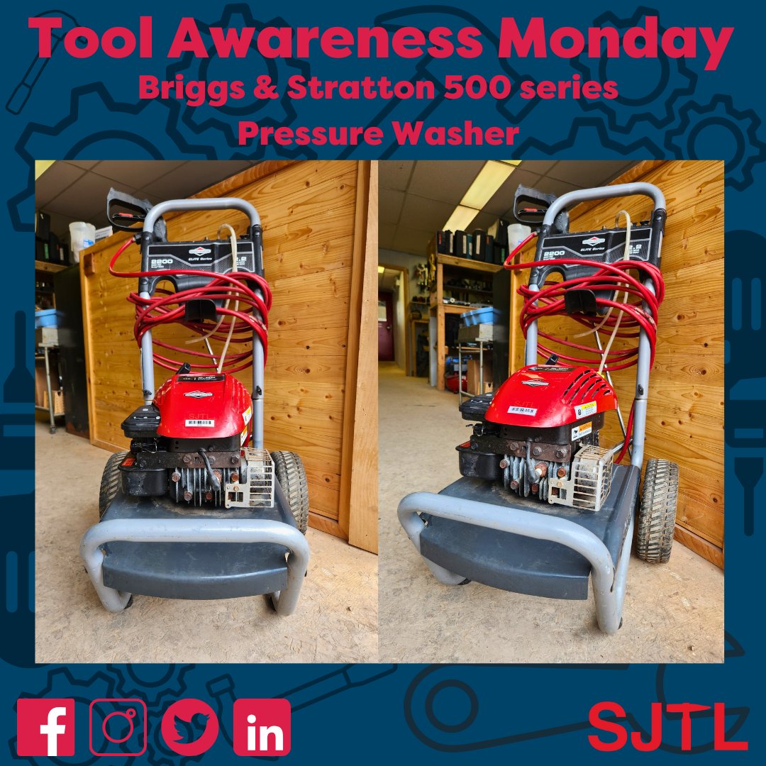 Welcome to Tool Awareness Monday! Every Monday, we showcase equipment and power tools available at The Saint John Tool Library. Featured today is our Briggs and Stratton 500 series pressure washer, boasting a 5 horsepower 158cc engine and 2200psi, capable of any cleaning task.