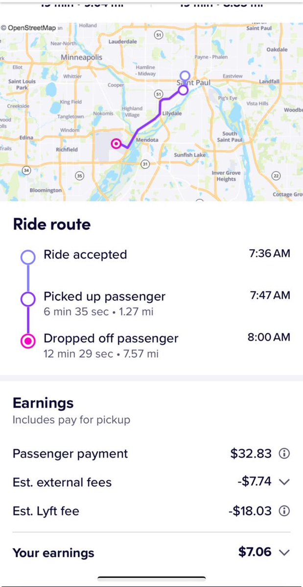 It's really bad that this driver received less than 25% of what the rider paid. It seems like @Lyft and @Uber are rushing to exploit drivers before laws are put in place. Where is the @MayorFrey?