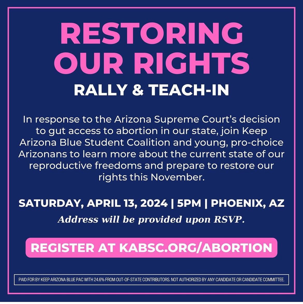All the protests this weekend in the Phoenix Metro Area to rally against the abortion ban. Saturday 5 pm- Phx Sunday 11 am Rio Vista Park Sunday 4 pm Scottsdale 💙🌊