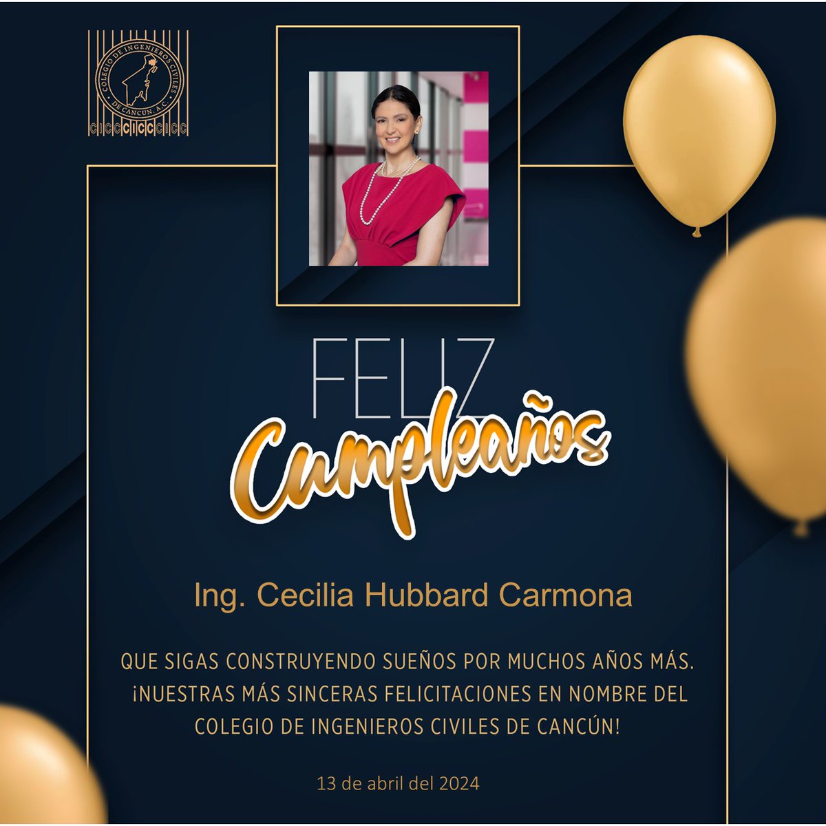 CICcancun's tweet photo. ¡Feliz cumpleaños Ing. Cecilia Hubbard Carmona, que sigas construyendo sueños por muchos años más!

#felizcumpleaños https://t.co/vtkKPzajh1