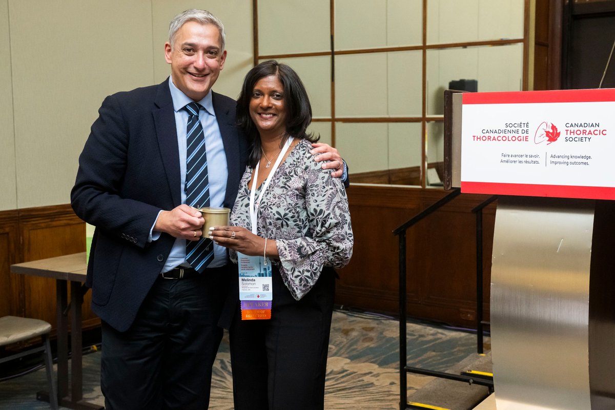 Dr. Mohit Bhutani passed on the golden sputum cup to Dr. Melinda Solomon on Thursday, marking a new era for our Society as is the first Pediatrician to serve as President of the Canadian Thoracic Society. Congratulations, Dr. Solomon! @SickKidsNews