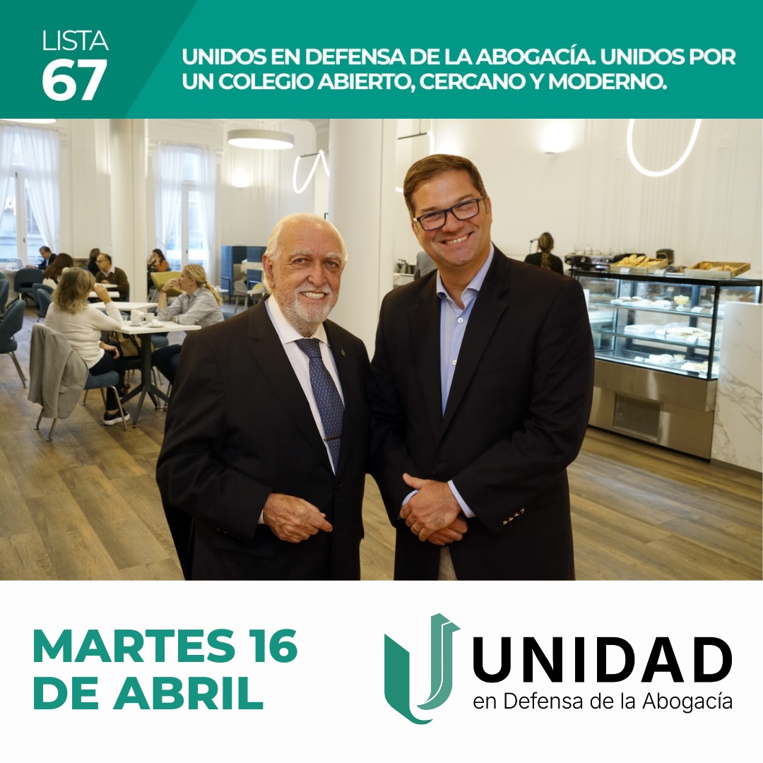 🗓 ESTE MARTES 16 DE 8 A 18HS SE VOTA

✔️Por un colegio abierto.
✔️Por un colegio que defiende tus incumbencias.
✔️Por un colegio que te capacita.
✔️Por un colegio moderno.
✔️Por un colegio para TODOS los abogados.

TU VOTO IMPORTA, VOTÁ #LISTA67
Padrón:
w3.cpacf.org.ar/padron/padron.…
