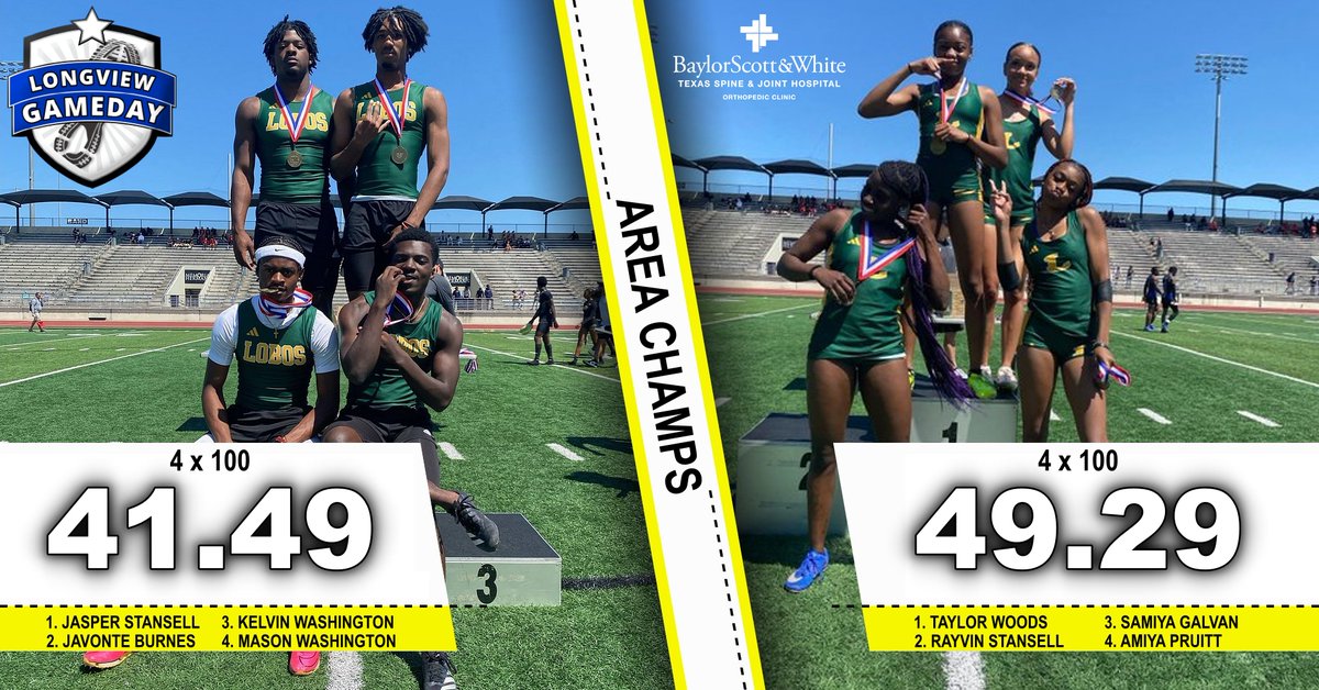 Your Lobo 4x100 relay teams did it again at the Area Meet. The boys won with a 41.49 and the girls won with a 49.29