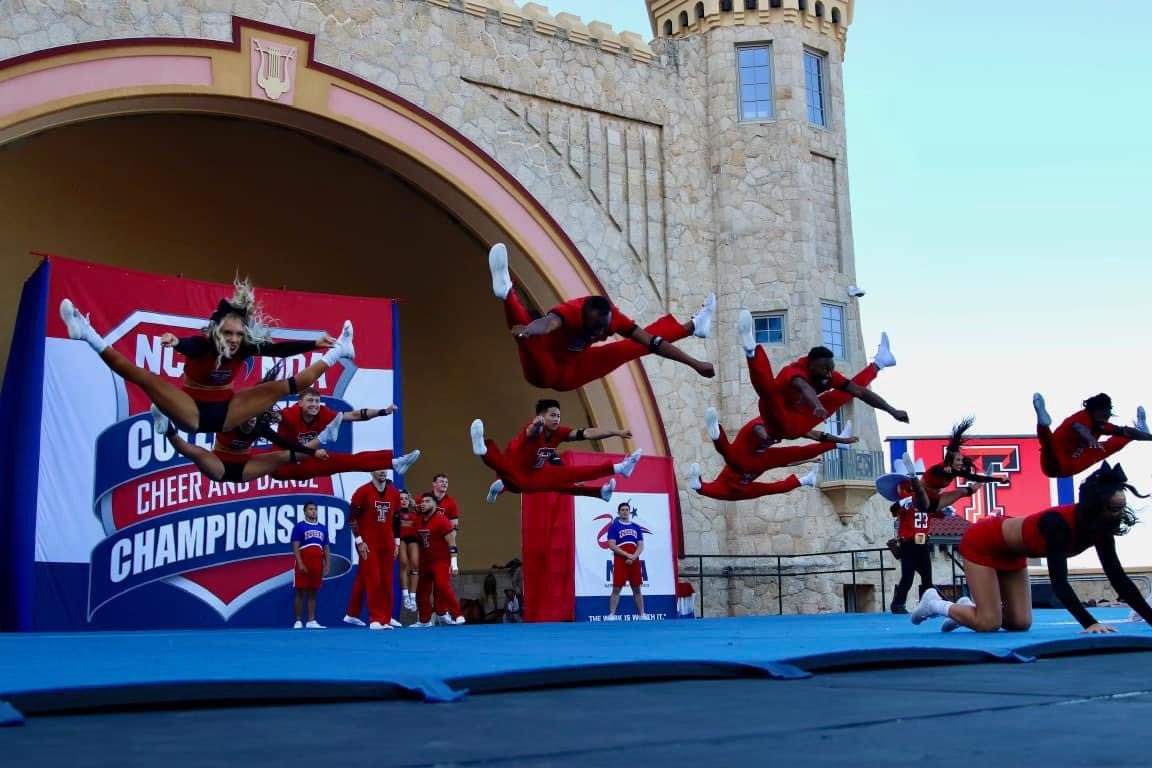 Good luck to Texas Tech competing today in small coed and large coed IA finals at NCA in Daytona!!! We can’t wait to watch!! Absolutely love the routines!!