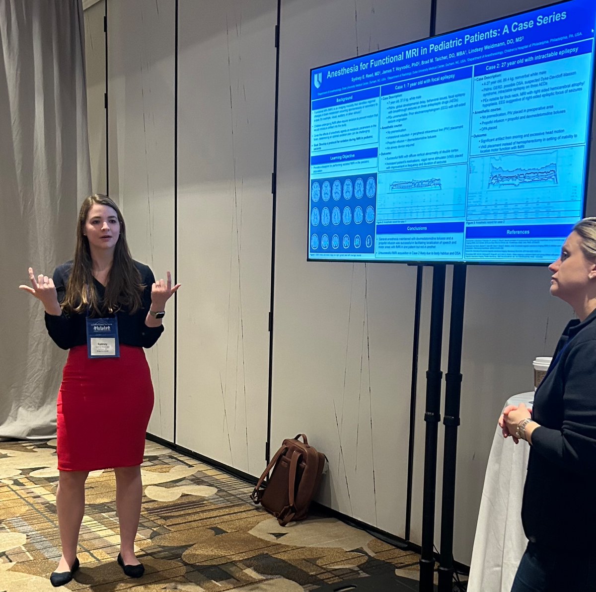 Current @DukeAnesRes chief resident and rising @DukeAnesFellows pediatric anesthesia fellow Sydney Reed (get a Twitter!) presenting at the @PediAnesthesia case report session this morning. @Duke_Anesthesia #PedsAnes24 #PedsAnes