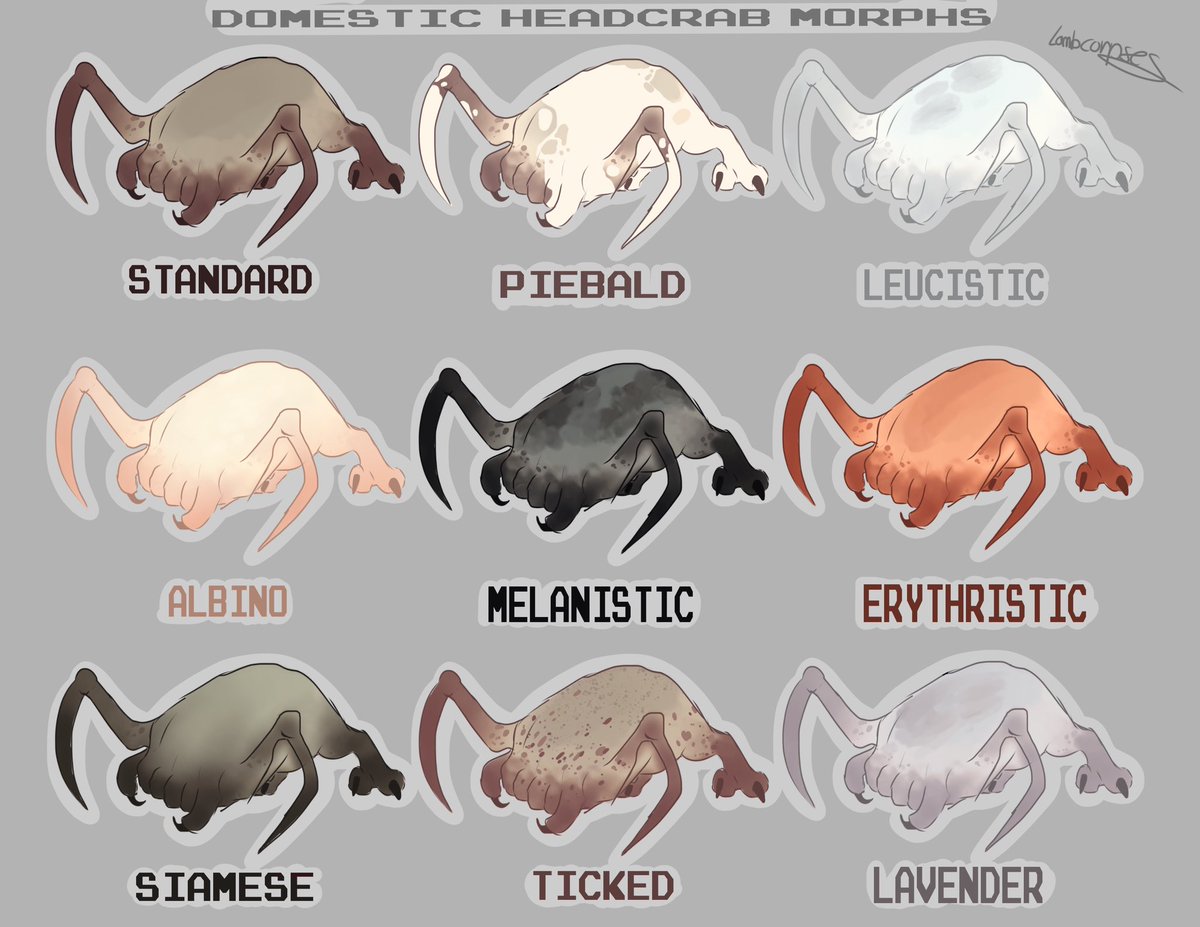 lambcorpsess's tweet photo. Shameless repost of my headcrab morphs because my old account got suspended 👎 Tag yourself!!

#halflife #halflifefanart #headcrab https://t.co/usC3RILoau
