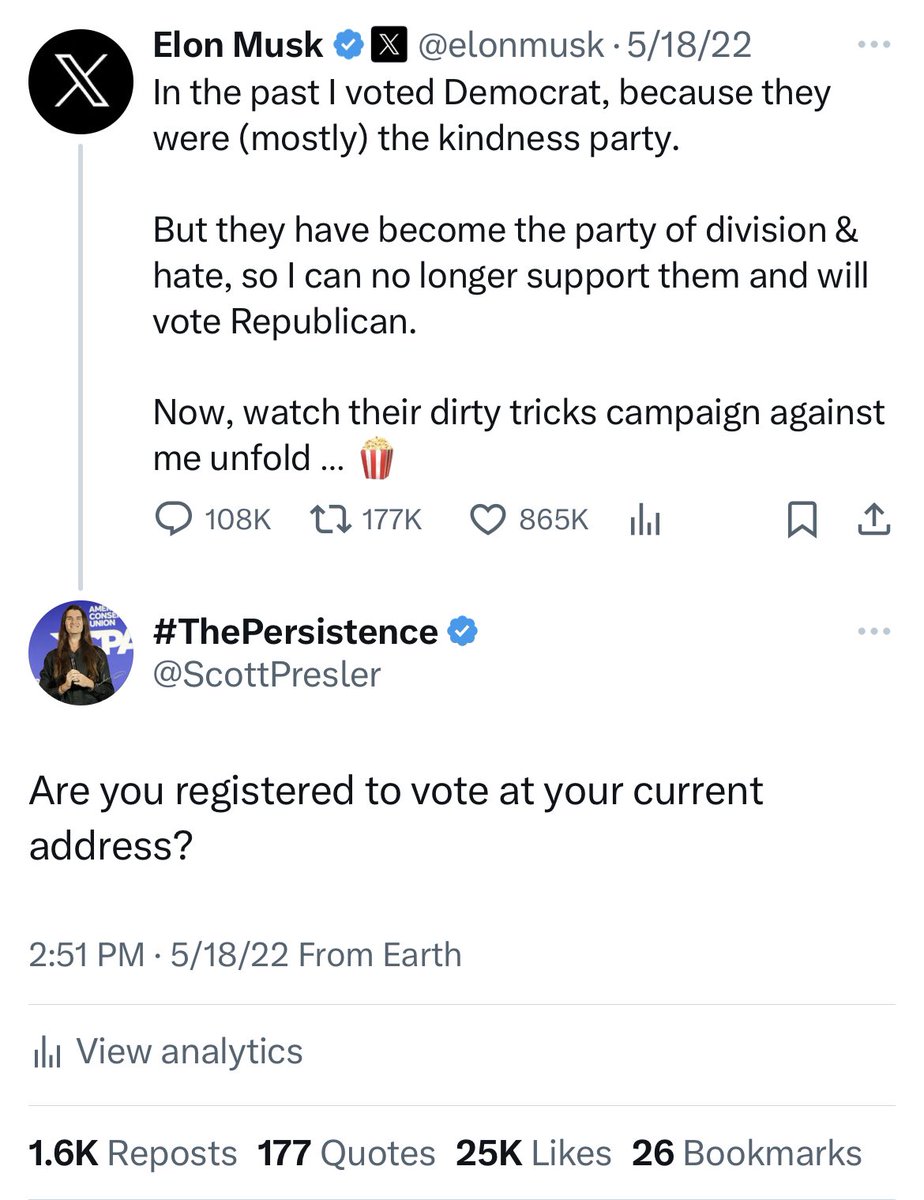@elonmusk @xai For so long, I have felt like AI. 

When someone says they’ve become a new citizen or that they support President Trump,

I would immediately pop out of the shadows & reply with, 

“Are you registered to vote at your current address?” 

I even did this with @elonmusk.

AI Scott