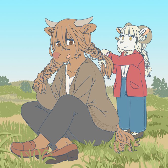 「braid sheep girl」 illustration images(Latest)