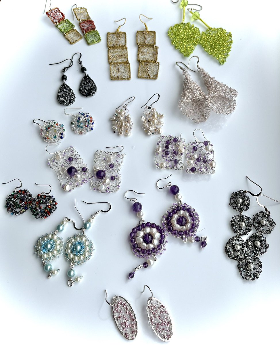 Have you seen my knitted and crocheted earrings? I have so many to choose from angelasmith.co.uk/copy-of-gem-st…