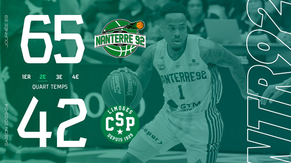 Nanterre en réussite prend le large avec un @justinbibbins1 en feu avec déjà 24 points ! 🤯🔥

#BetclicELITE