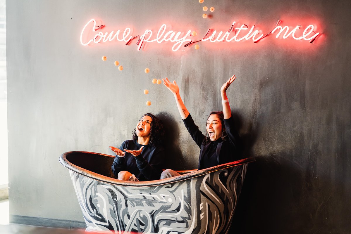 It's time to unwind, let loose, and serve up some serious fun as we dive into the weekend at our beloved ping pong sanctuary, also known as our bathtub. #wearespin