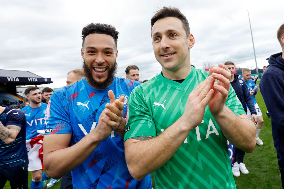 StockportCounty's tweet photo. Ben Hinchliffe is the first player in Stockport County history to win three promotions with the club 🧤 

The word legend does not do this man justice. Simply, the greatest 🐐 

#StockportCounty https://t.co/8uWXPe14su