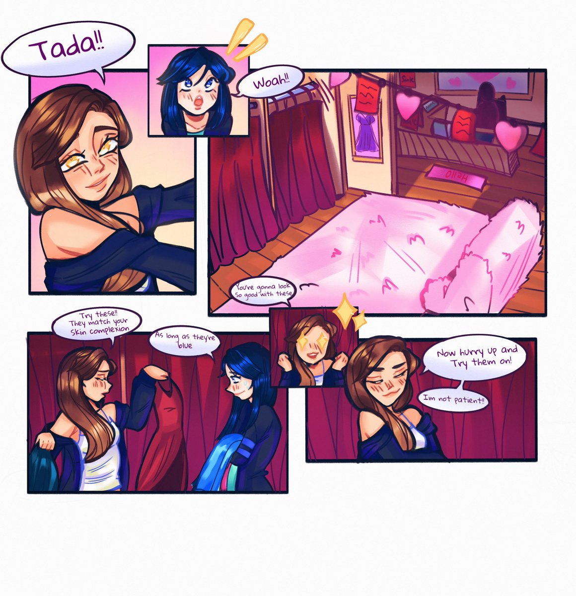 miraicey's tweet photo. Comic for #KREWREACTS @GoldenGlare_ @ItsFunneh @KREWxKF 
We never got a prom episode so I made one 🥹🔥
Comment your favourite dress!!
#yhs #itsfunnehyhs #comic #krewfanart https://t.co/LGRCcyVEB2