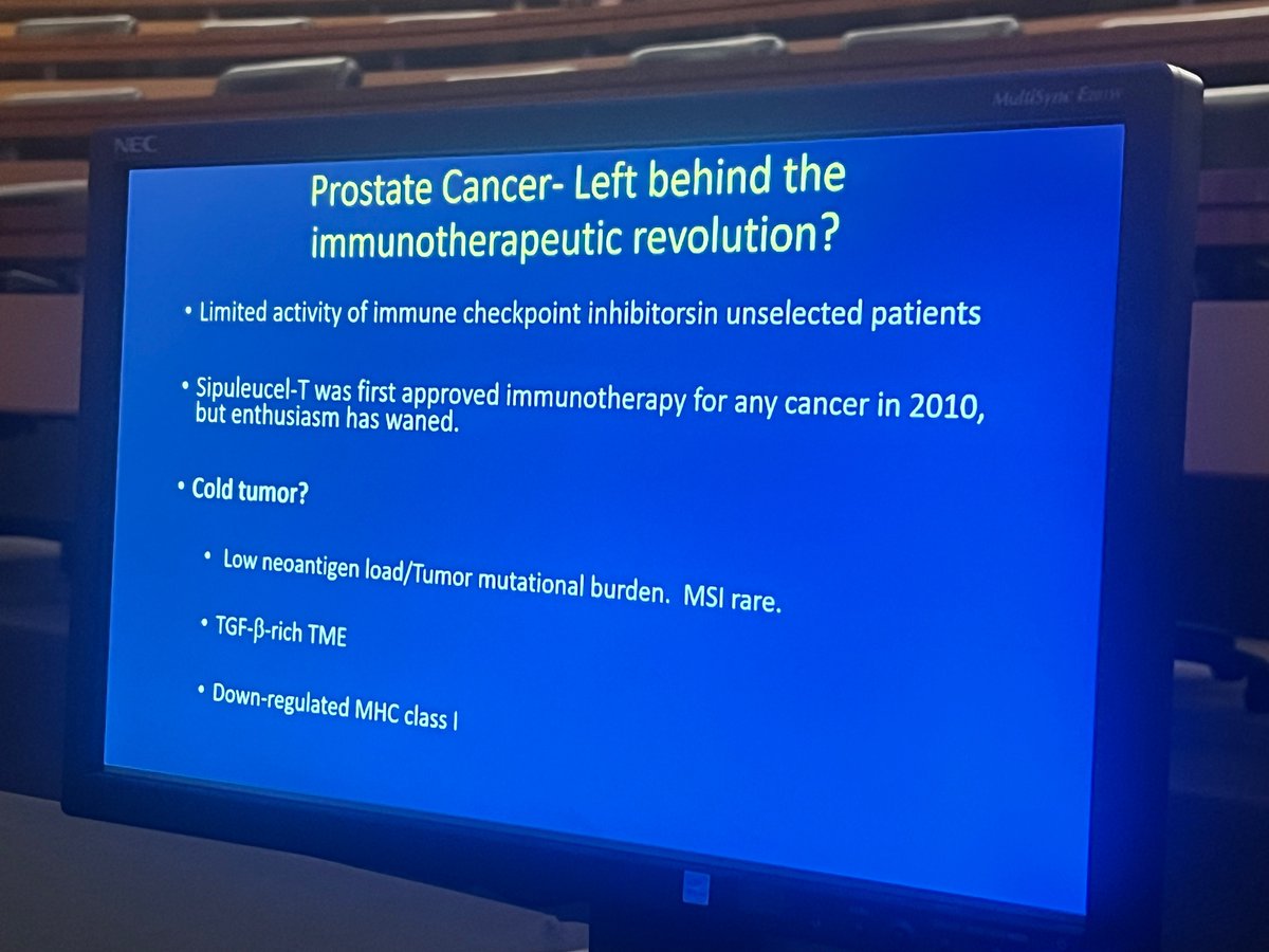 shilpaonc's tweet photo. @LenAppleman tackled the tough topic of immunotherapy &amp; BiTes in #Prostateca #Cleveland MLS 
Lot of promise with anti STEAP1ab, novel CAR-T Tx in a disease left behind in the IO revelation despite 1st vaccine #sipuleucel-T approval @CParkMD @PBarataMD  @neerajaiims @TDorffOnc https://t.co/6Y8nJAvz1q